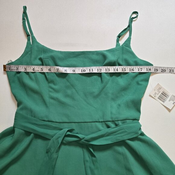 B. Smart Junior Spaghetti Strap Fit and Flare Dress Kelly Green NWT Siz3 13 Belt - Picture 6 of 11